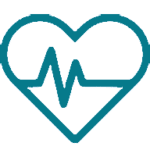 Ein Icon eines Herzens mit einer EKG-Linie